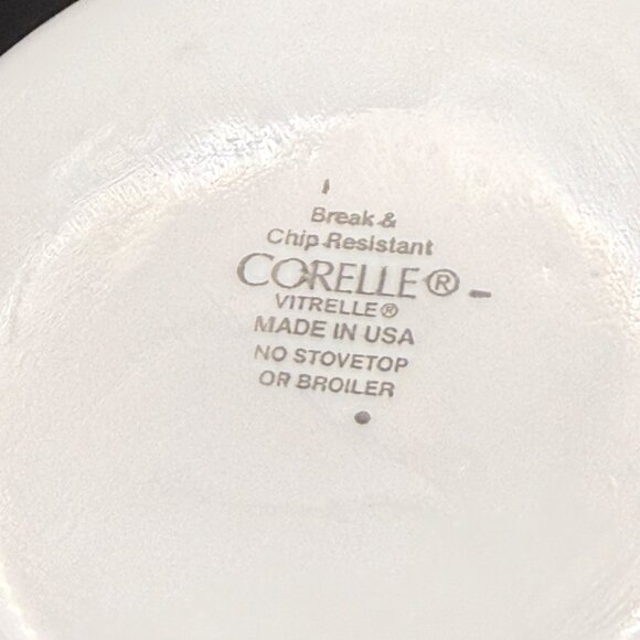 Corelle Vitrelle Country Cottage 4 White Cereal Bowls 6.25” Blue Green Striped - Picture 5 of 7